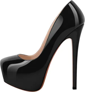 richealnini Sexy Platform Heel Pumps for Women Slip On Stiletto High Heels