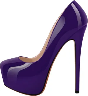 richealnini Sexy Platform Heel Pumps for Women Slip On Stiletto High Heels