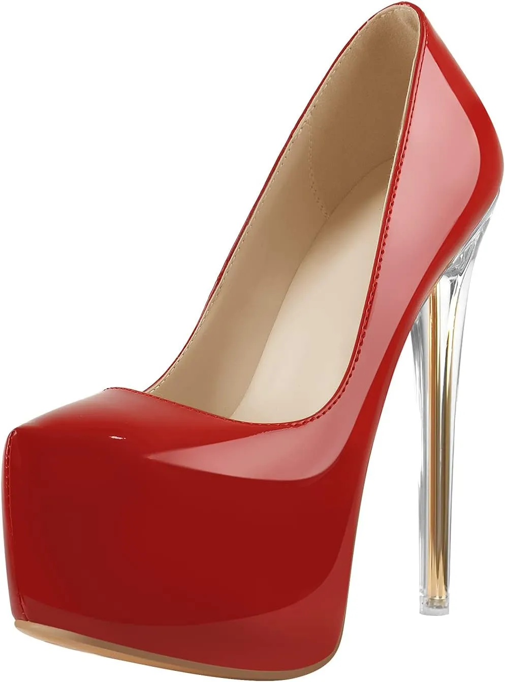 richealnini Sexy Platform Heel Pumps for Women Slip On Stiletto High Heels