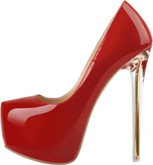 richealnini Sexy Platform Heel Pumps for Women Slip On Stiletto High Heels