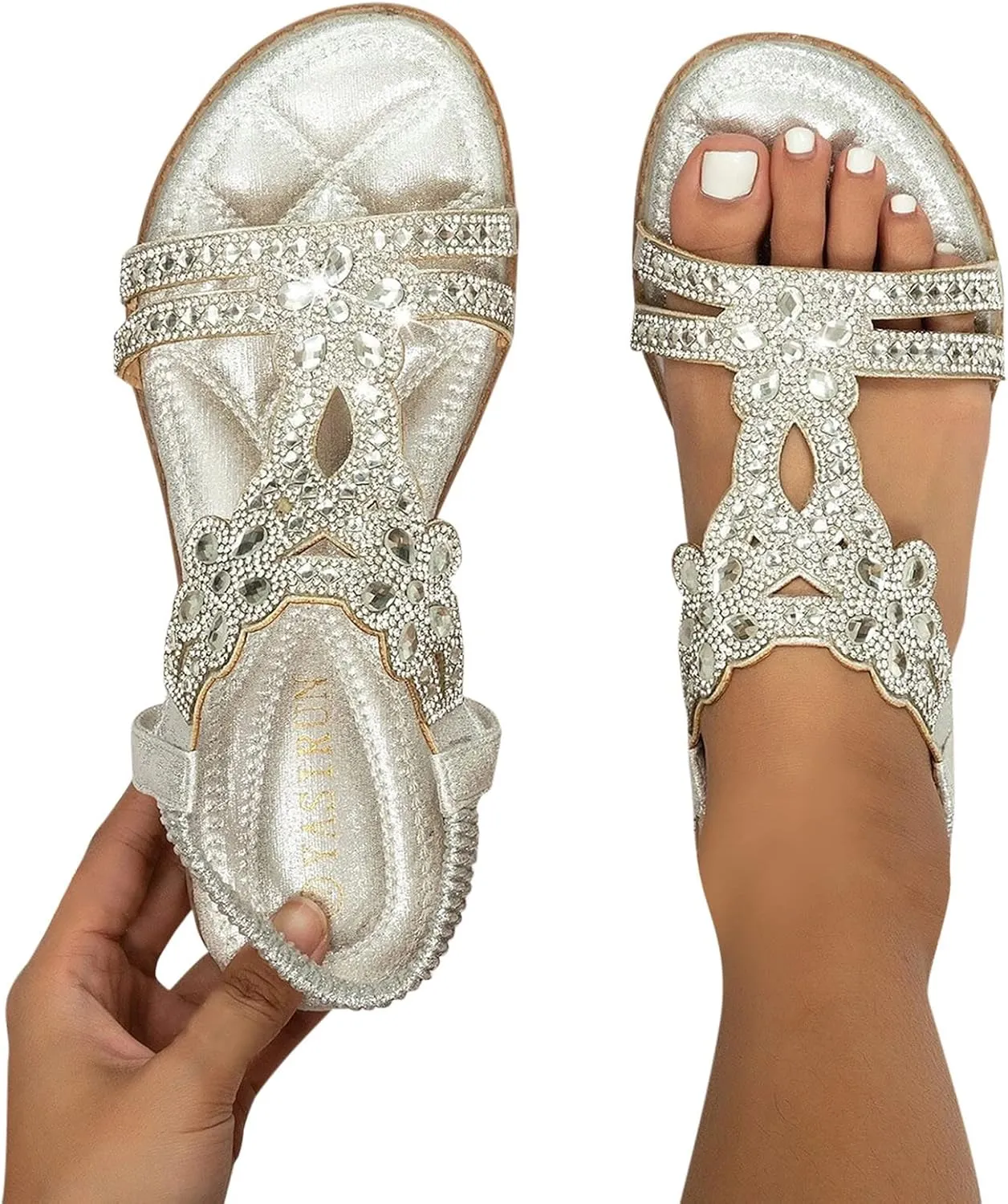 Ronony Flat Sandals for Women Dressy Comfortable Flats Dress Shoes Comfort Women Shoes for Woman Classic Shoes Low Wedge