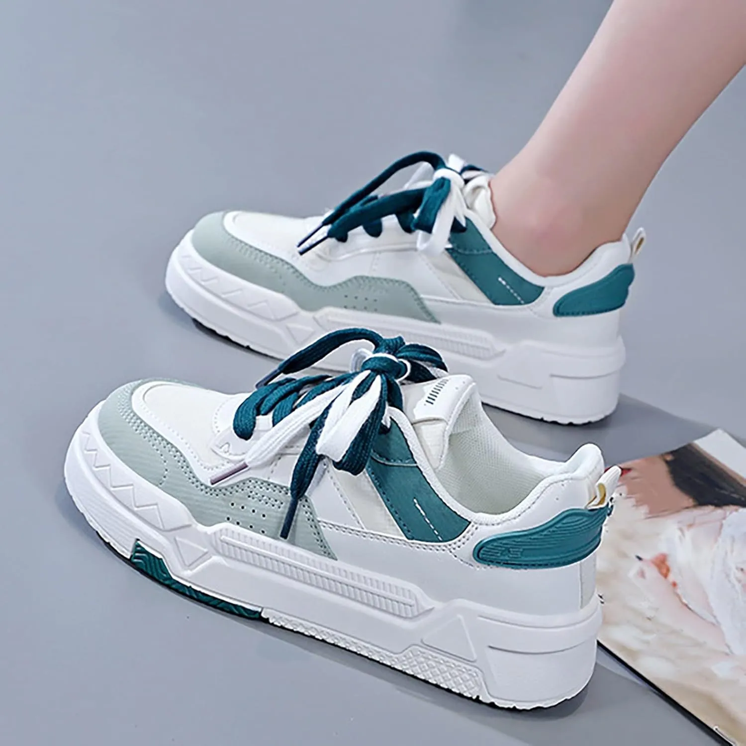 Running Shoes for Women Lether Business Casual Shoes Wedge Sneakers Sneakers for Women Running Fashion Walking Basketball Shoe Cross Trainer Shoe