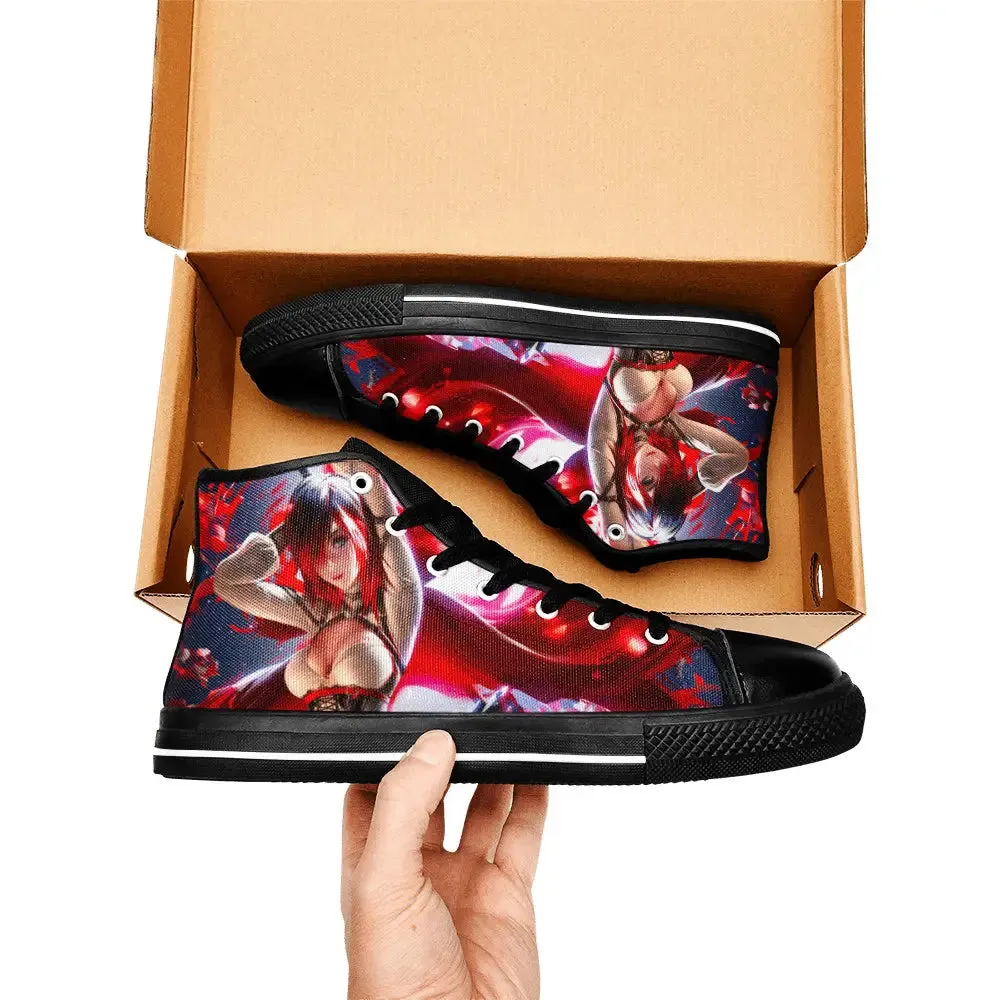 RWBY Ruby Rose Fanart Shoes High Top Sneakers for Kids and Adults