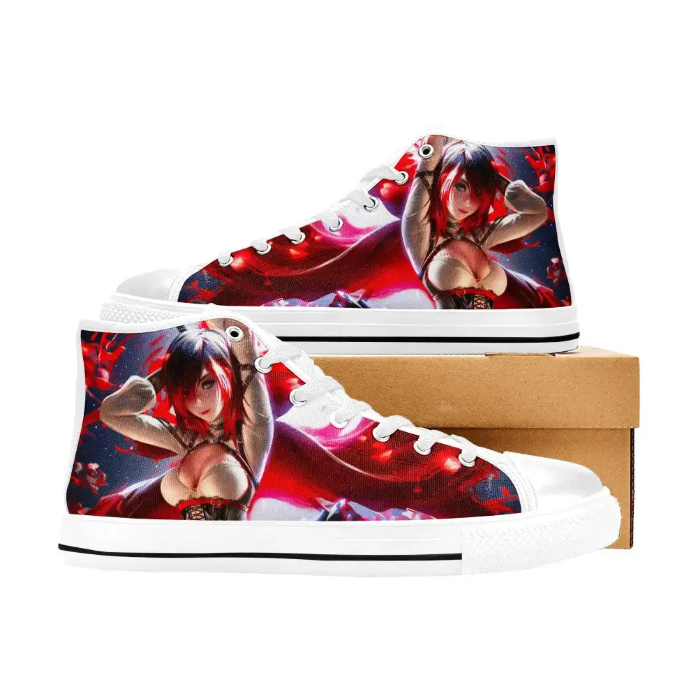 RWBY Ruby Rose Fanart Shoes High Top Sneakers for Kids and Adults