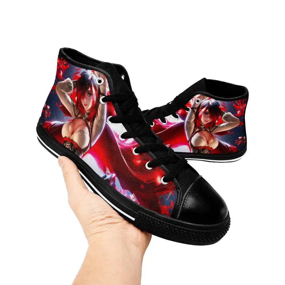 RWBY Ruby Rose Fanart Shoes High Top Sneakers for Kids and Adults