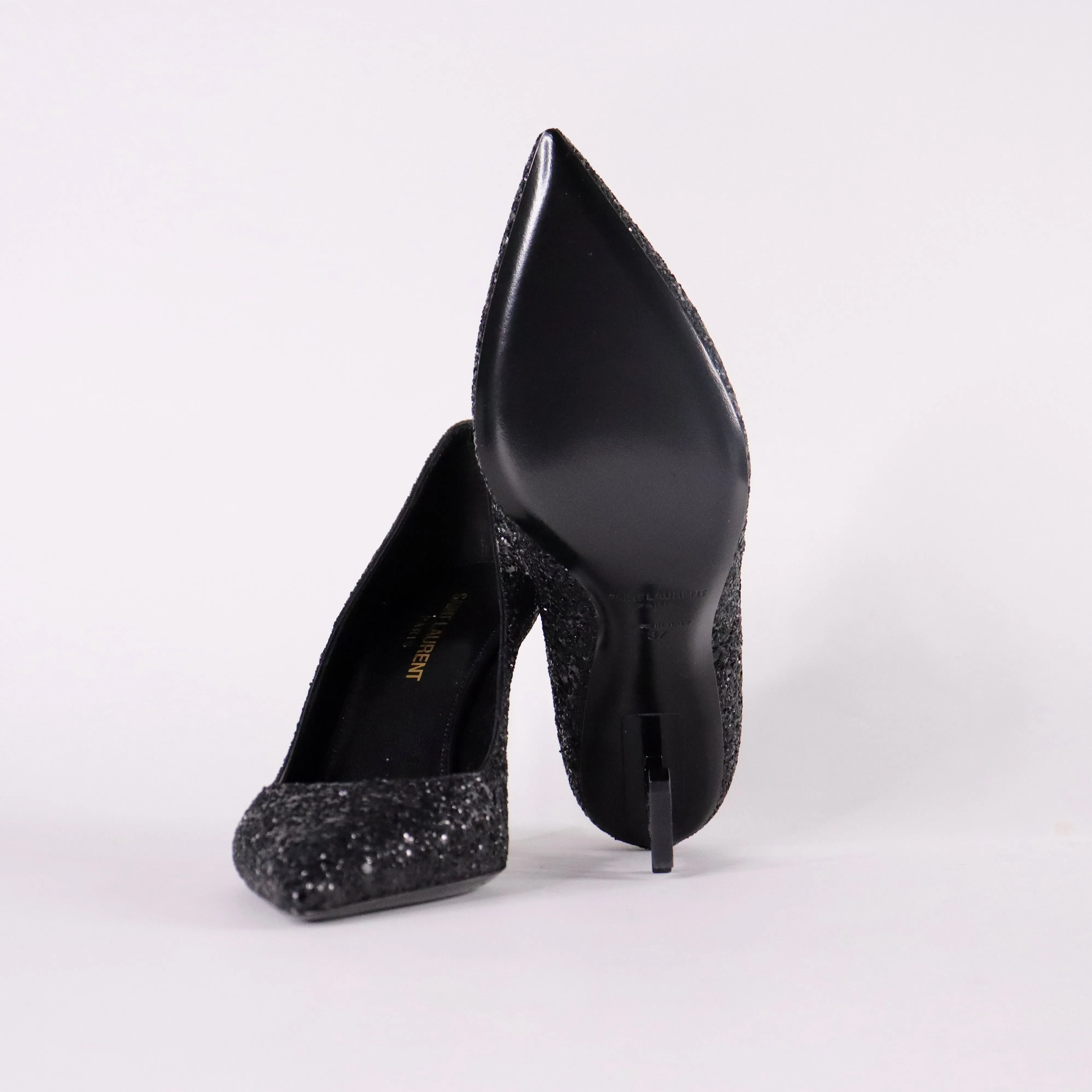 SAINT LAURENT Glitter Opyum 85 Pumps