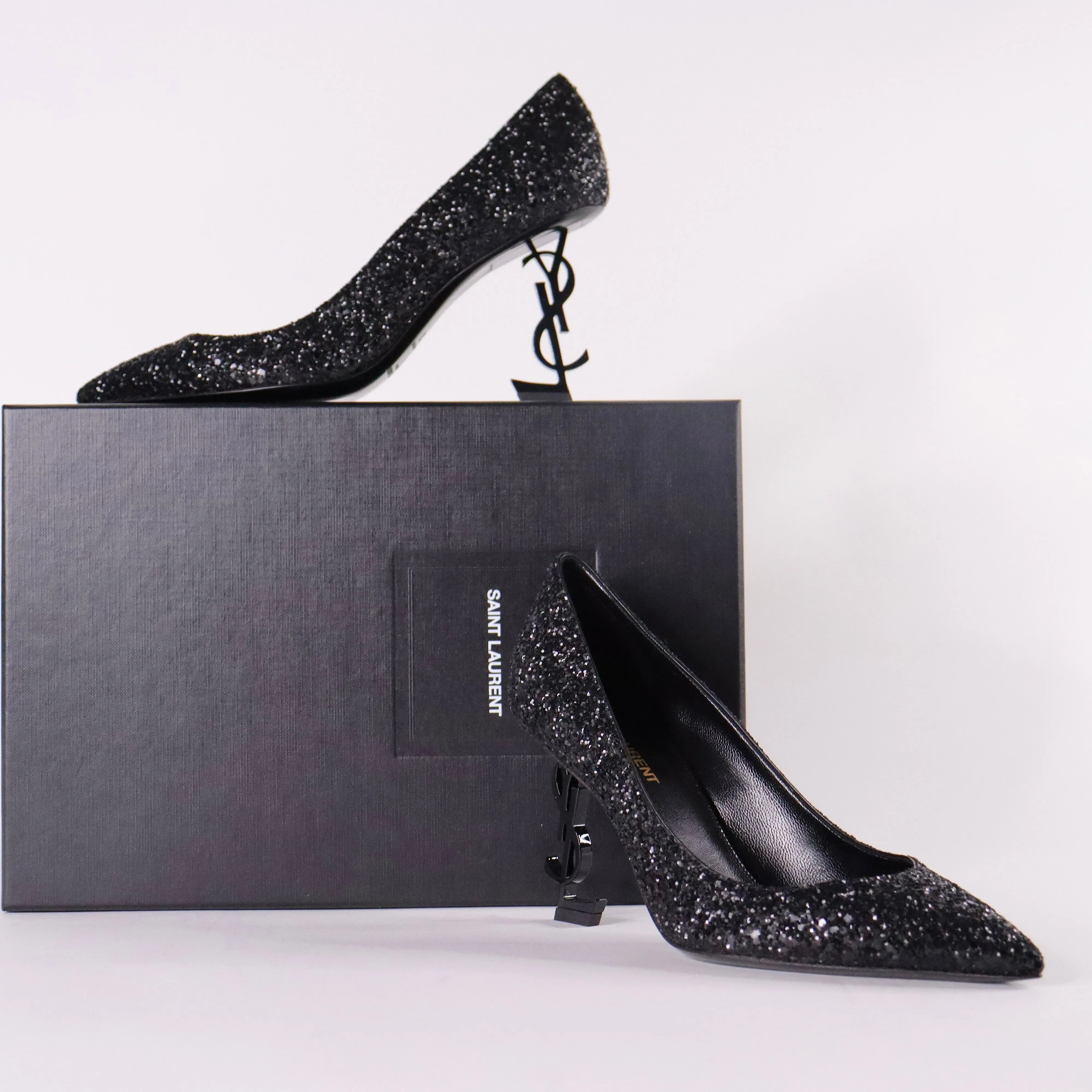 SAINT LAURENT Glitter Opyum 85 Pumps