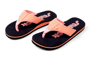 Saltrock Womens Cora Retro Flip Flops - Black / Peach