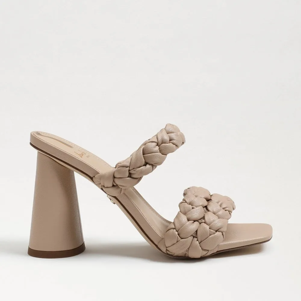 Sam Edelman Kendra Desert Beige Block Heel Square Open Toe Slip On Fashion Mules