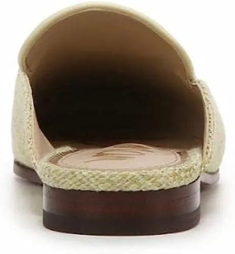 Sam Edelman Linnie Pistachio Chain Embellished Slip On Almond Toe Flat Mules