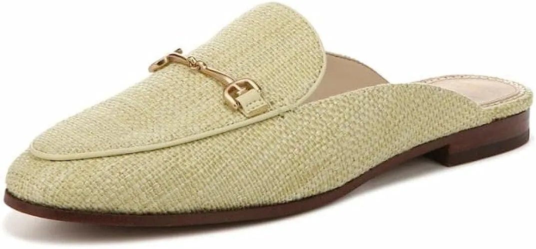 Sam Edelman Linnie Pistachio Chain Embellished Slip On Almond Toe Flat Mules