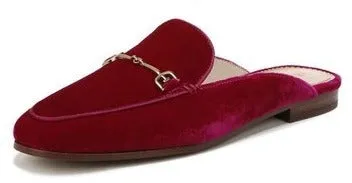 Sam Edelman Linnie Raspberry Embellished Slip On Almond Toe Flat Heeled Mules