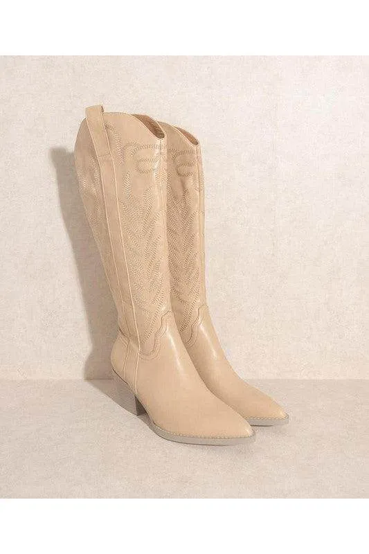Samara-Embroidery Western Knee High Boots