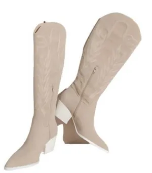 Samara-Embroidery Western Knee High Boots