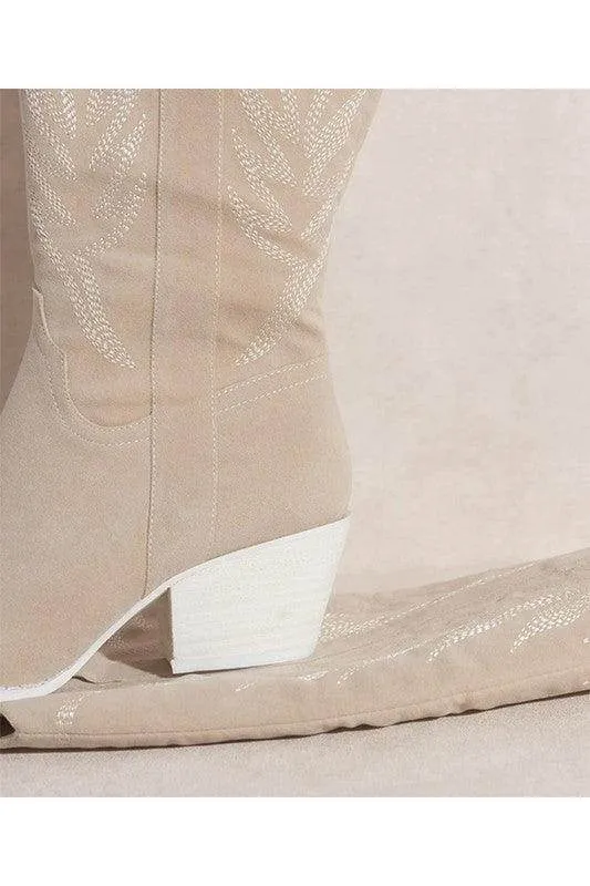 Samara-Embroidery Western Knee High Boots