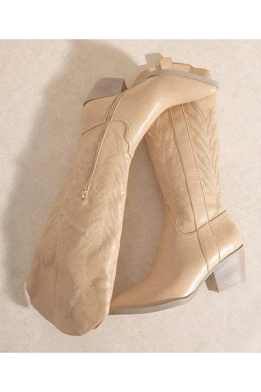 Samara-Embroidery Western Knee High Boots
