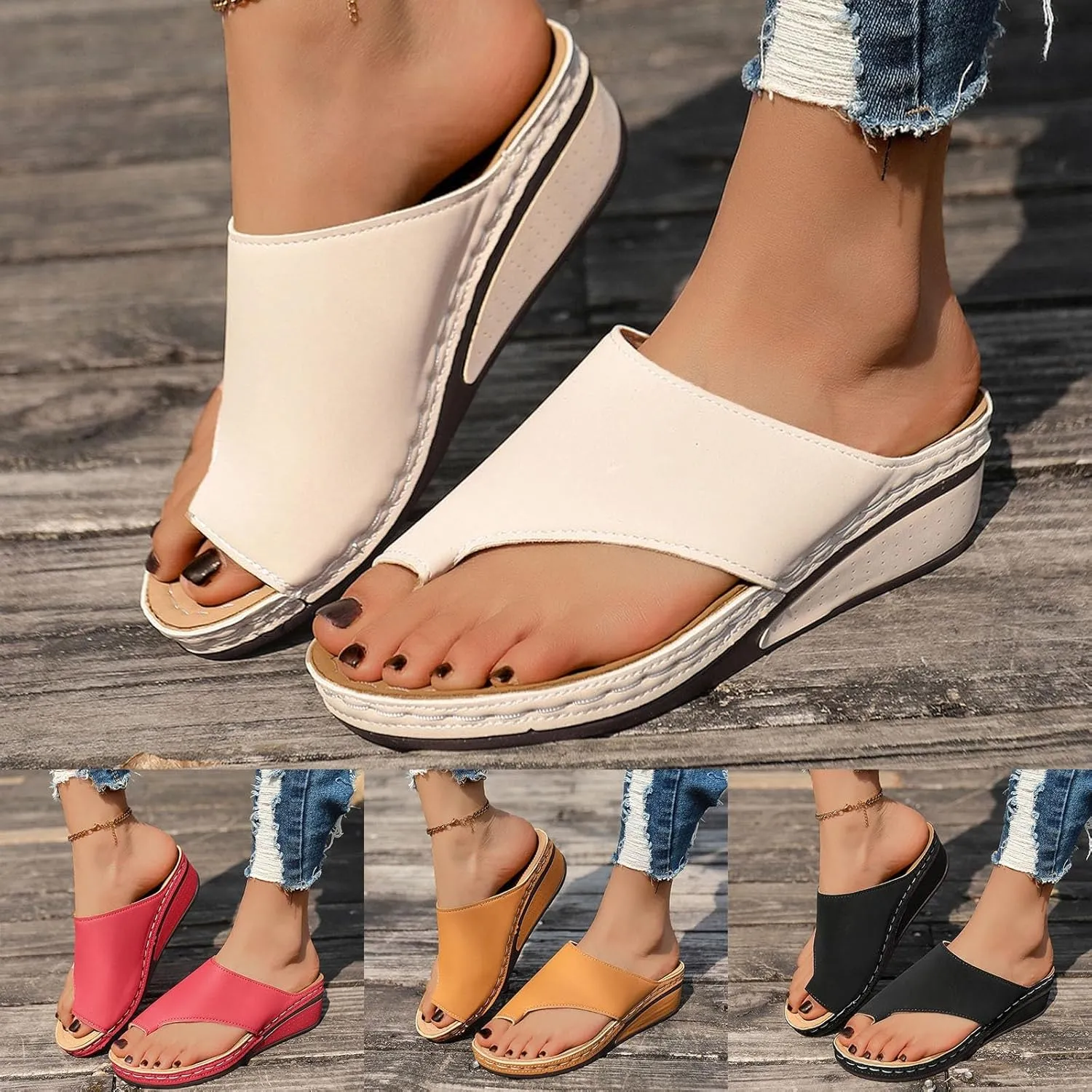 Sandalias para Mujer Elegantes, Womens Flat Flip Flops Vintage Leopard Snakeskin Sandal for Beach Holiday Travel Shoes