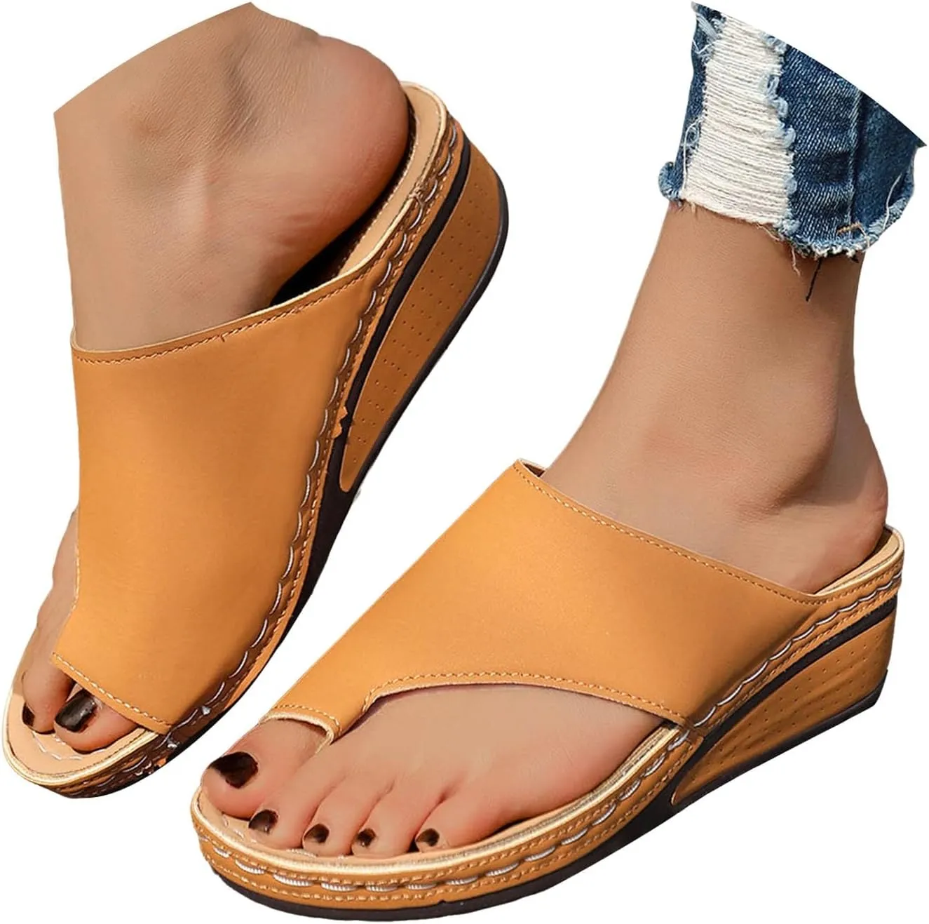 Sandalias para Mujer Elegantes, Womens Flat Flip Flops Vintage Leopard Snakeskin Sandal for Beach Holiday Travel Shoes