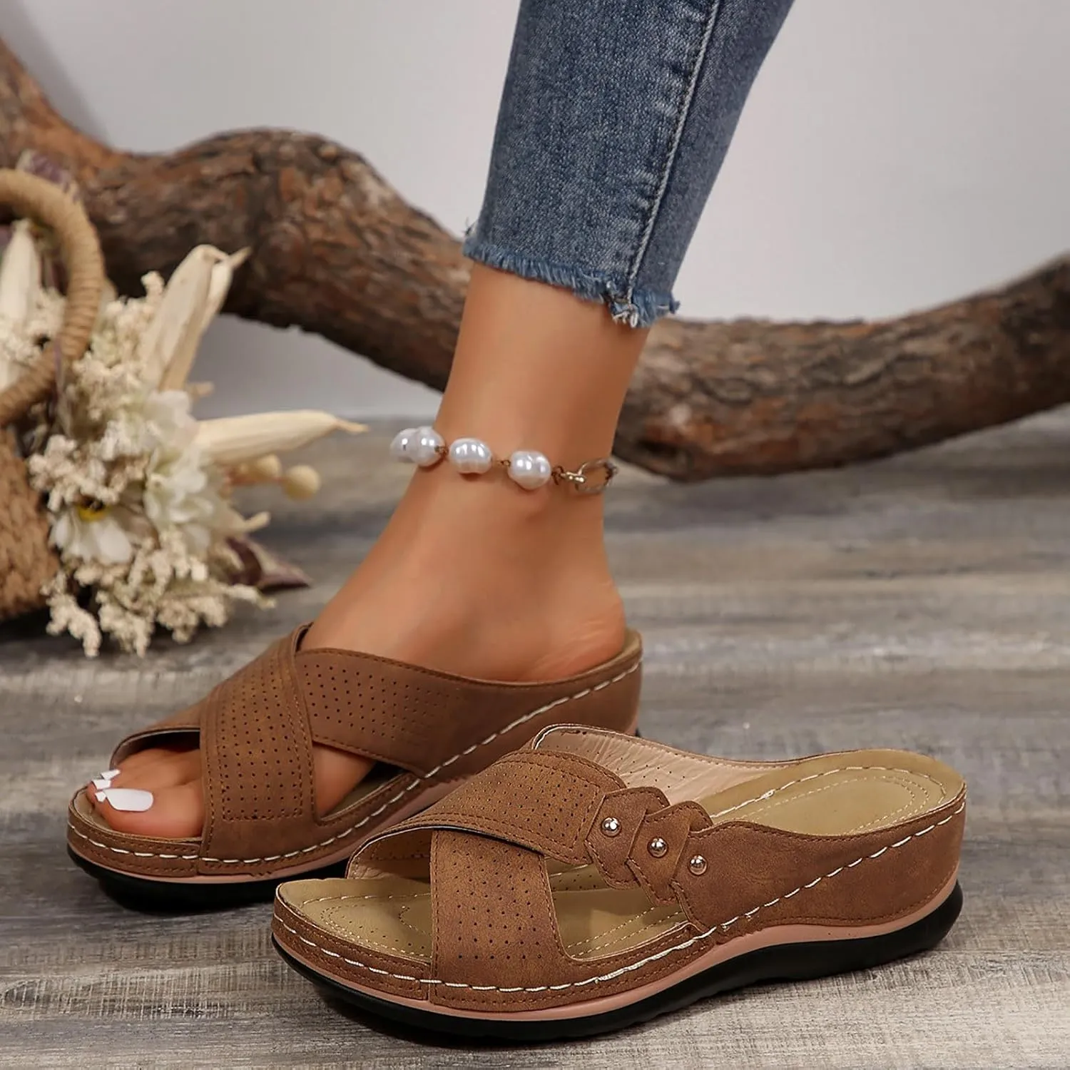 Sandals for Women Dressy Summer, Spring Sandals for Women Comfortable Slippers with Arch Support Sandal Flip Flops