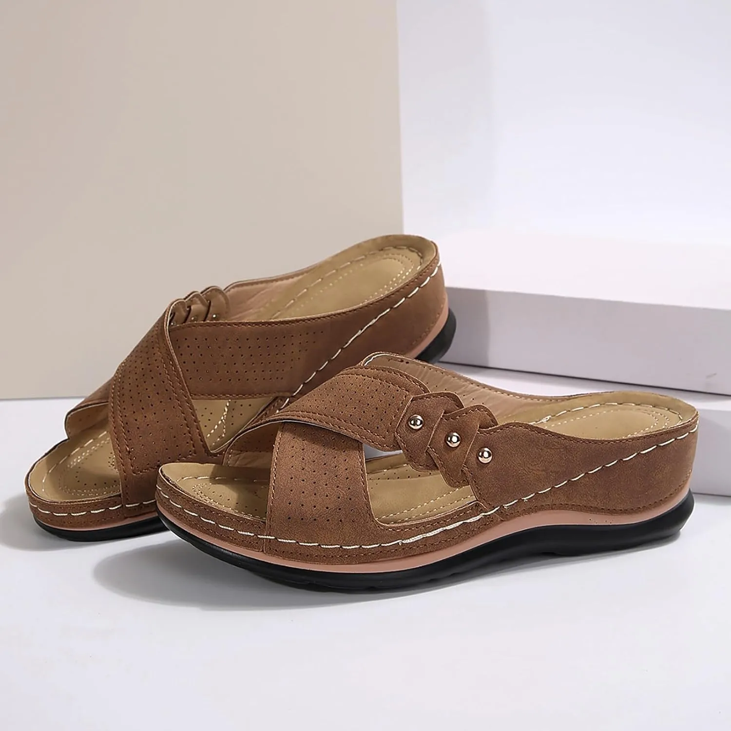 Sandals for Women Dressy Summer, Spring Sandals for Women Comfortable Slippers with Arch Support Sandal Flip Flops
