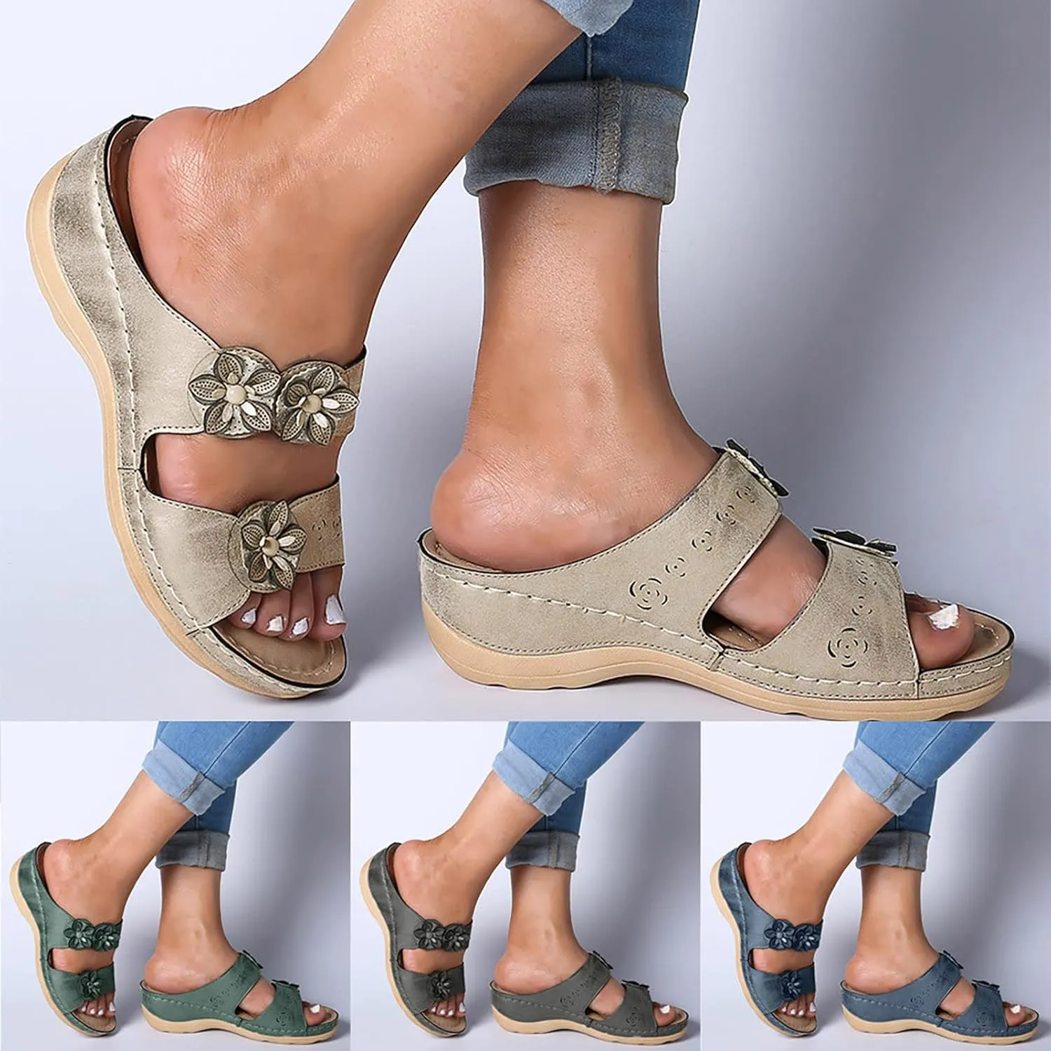 Sandals for Women Dressy, Women's Comfy Orthotic Sandals Orthopedic Sandals Summer Arch Support Slide Sandals