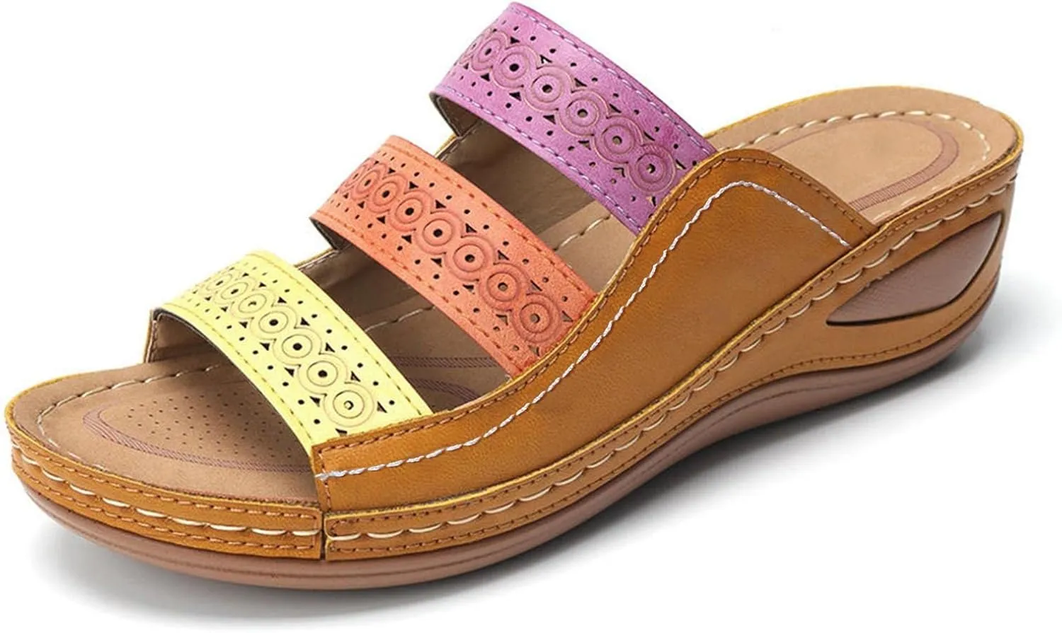 Sandals for Women Flatform Arch Support Lightweight Flip Flops Yoga Mat Thong Wedge Platform Shoes Quick Drying Non-Slip