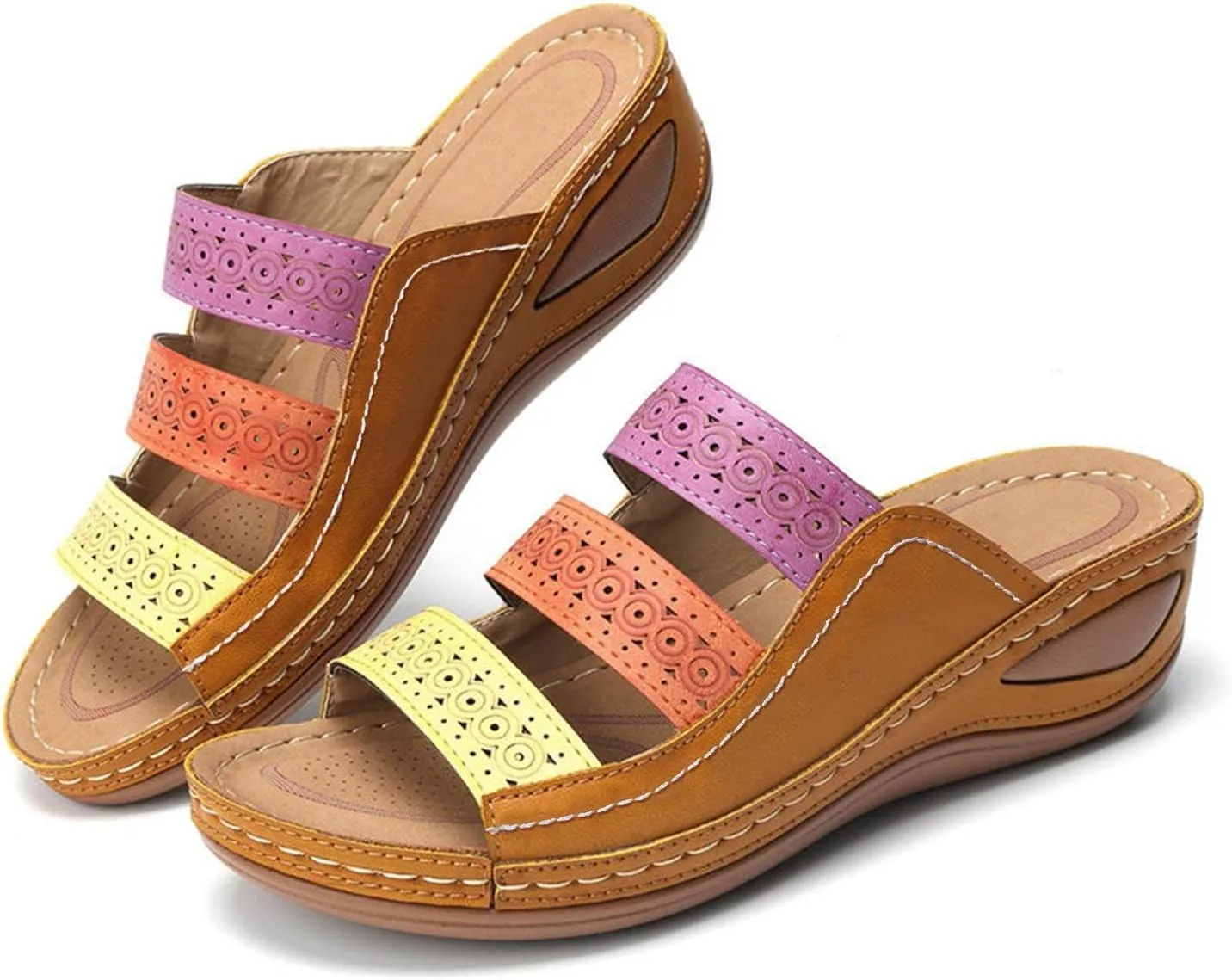 Sandals for Women Flatform Arch Support Lightweight Flip Flops Yoga Mat Thong Wedge Platform Shoes Quick Drying Non-Slip