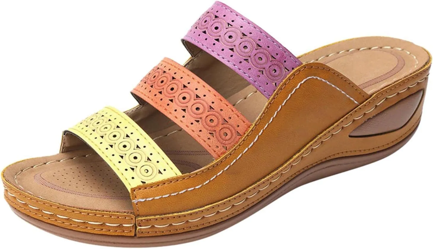 Sandals for Women Flatform Arch Support Lightweight Flip Flops Yoga Mat Thong Wedge Platform Shoes Quick Drying Non-Slip