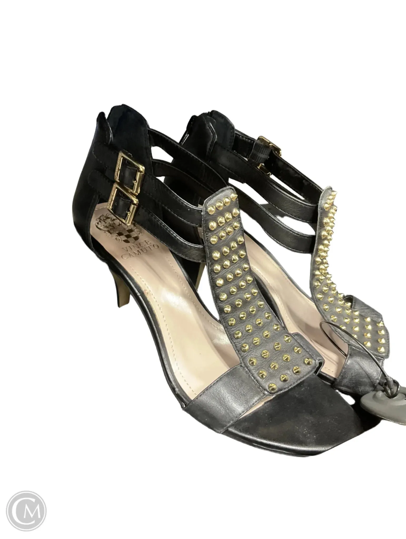 Sandals Heels Kitten By Vince Camuto In Black, Size: 8.5
