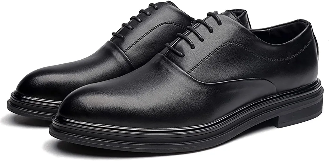 Santimon Men's Classic Oxfords Semi Brogues Cap Toe Leather Lined Comfortable Business Office Casual Formal Dress Shoes