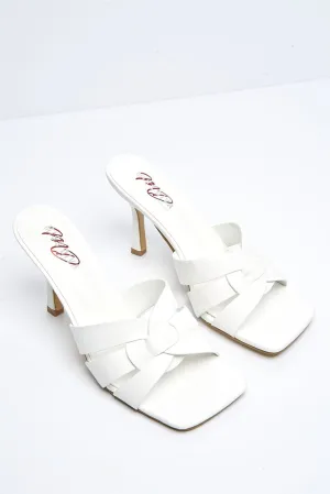 Santorini Large Woven Detail Mule in White