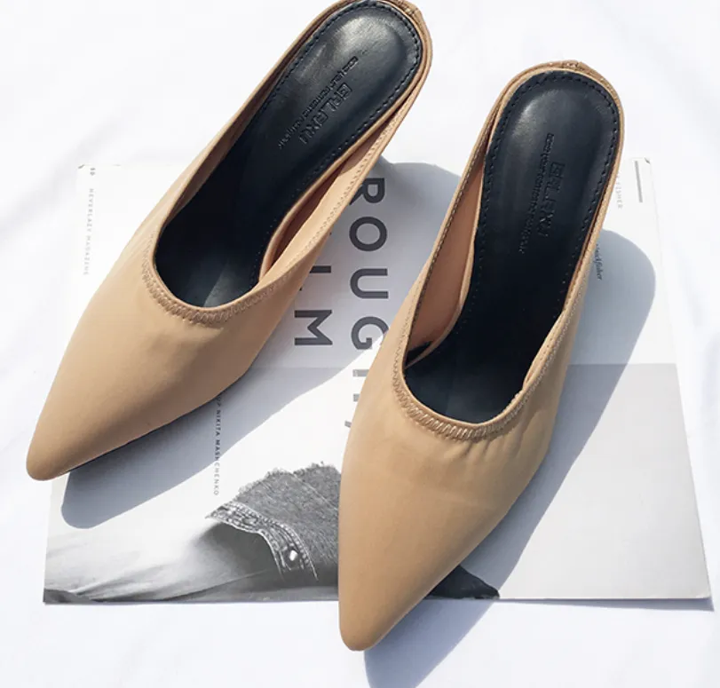 Satin Open Heel Shoes