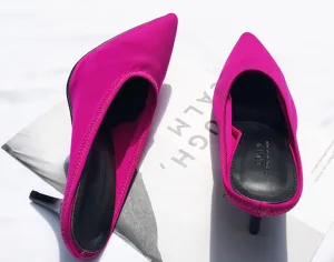 Satin Open Heel Shoes