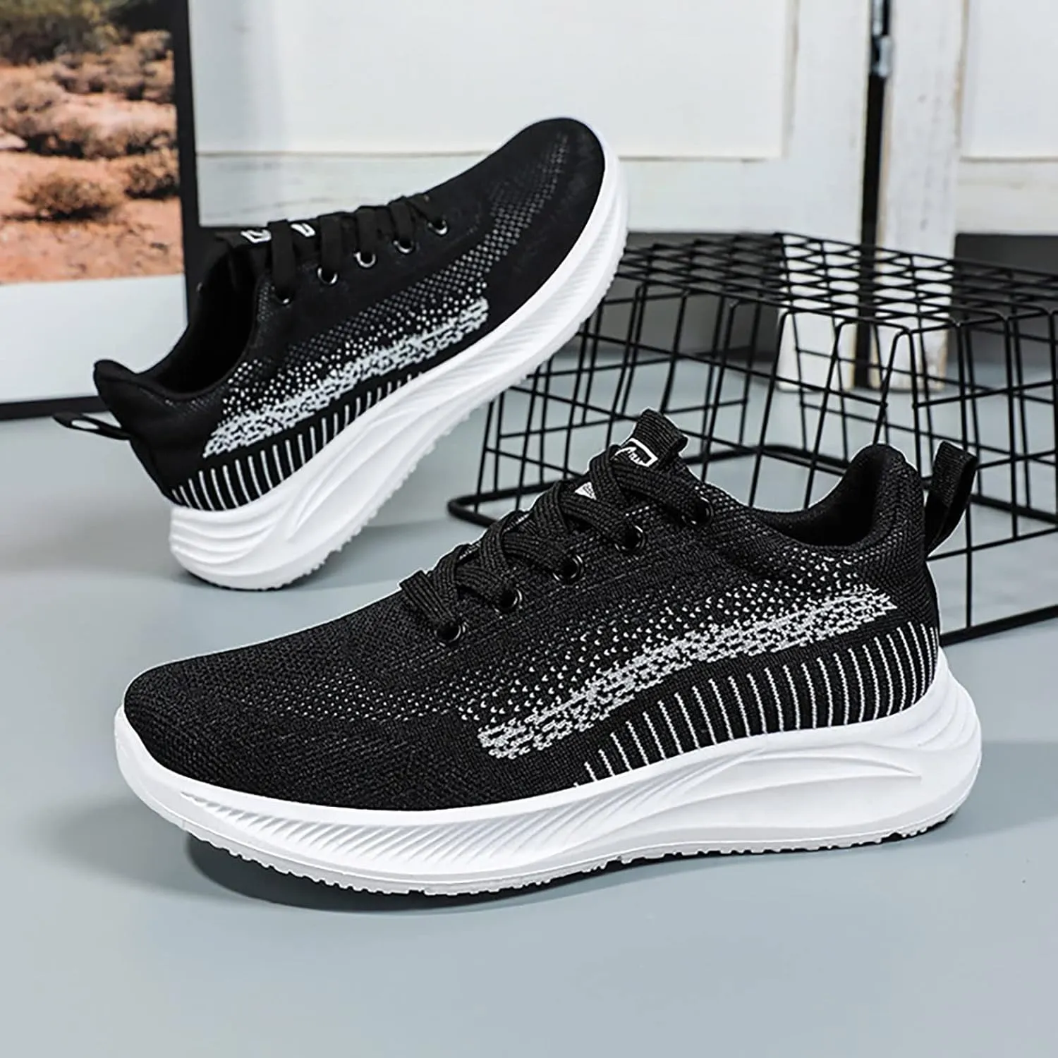 SBGMoSJ Casual Sneakers for Women Trendy Platform Zapatos Confortables para Mujer Casual Shoes for Women 2023 Platform Sneakers for Women 6 Wide Women Flat Black Shoes Wide Width Comfy and Dressy