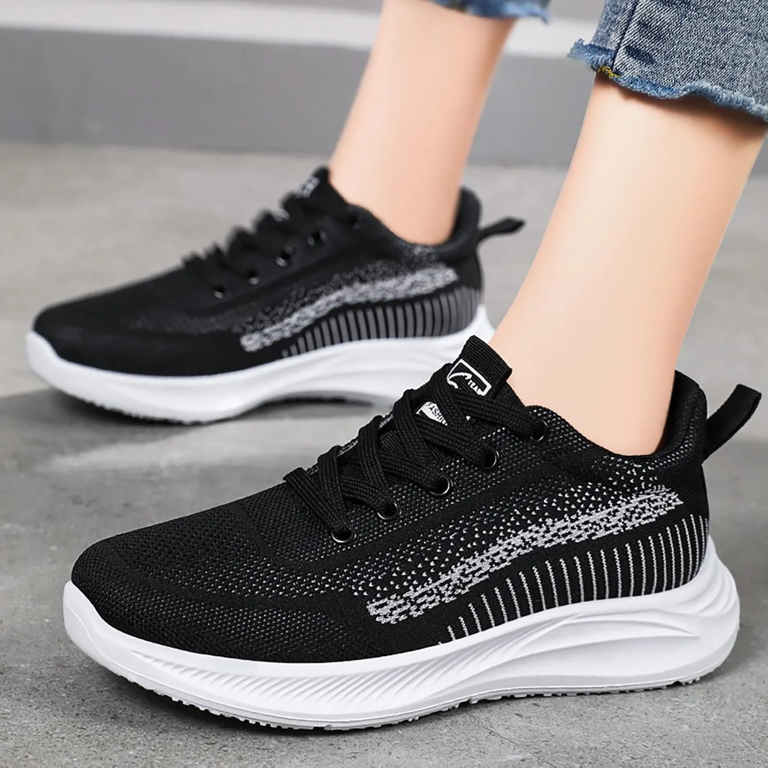 SBGMoSJ Casual Sneakers for Women Trendy Platform Zapatos Confortables para Mujer Casual Shoes for Women 2023 Platform Sneakers for Women 6 Wide Women Flat Black Shoes Wide Width Comfy and Dressy