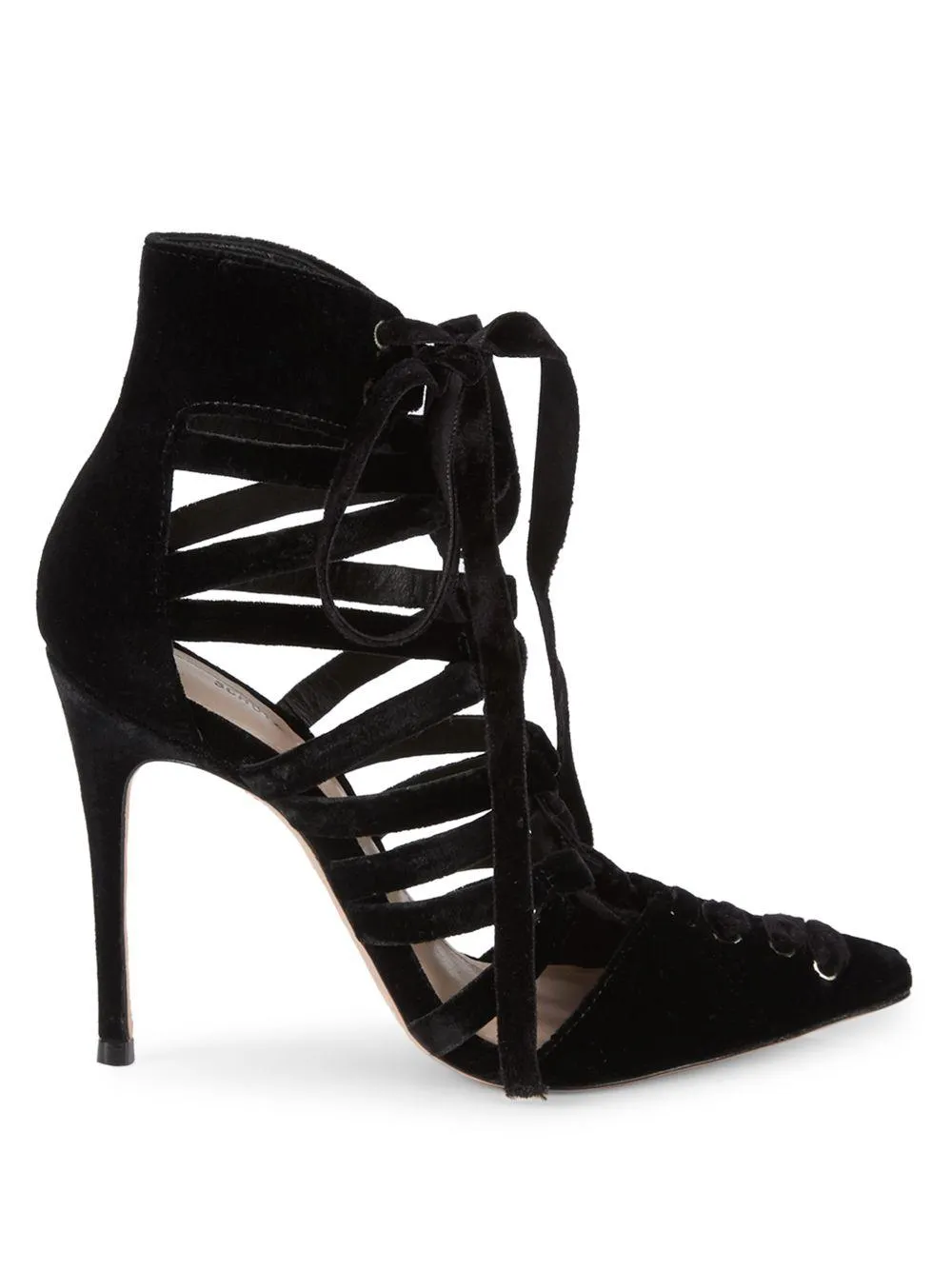 Schutz Lais Black Fashion Strappy Lace Up Stiletto High Heel Pointed Toe Pumps