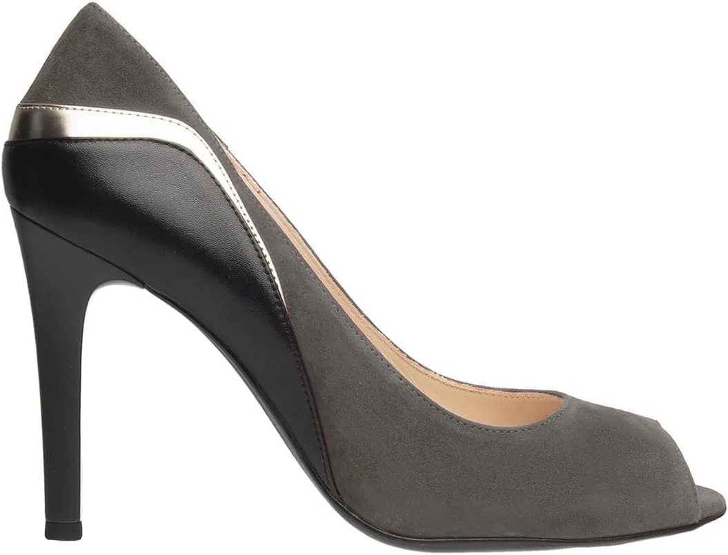 SHODENSE Women Stiletto High Heels Pumps Open Peep Toe Slip On Dress Sandals Two-Toned Suede Pointed Toe 4" Thin Heel Dress Shoes Patchwork Office Ladies Business Wedding Party Dance Shoe 4-11 M US