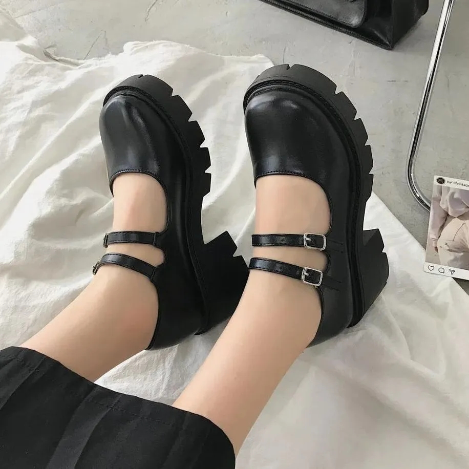 Shoes On Heels Lolita Platform Shoes Women Japanese Style Mary Jane