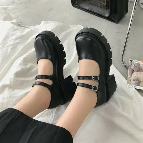 Shoes On Heels Lolita Platform Shoes Women Japanese Style Mary Jane