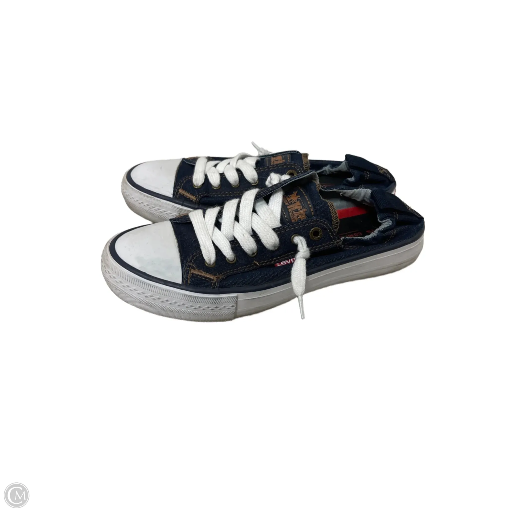 Shoes Sneakers By Levis In Blue Denim, Size: 7