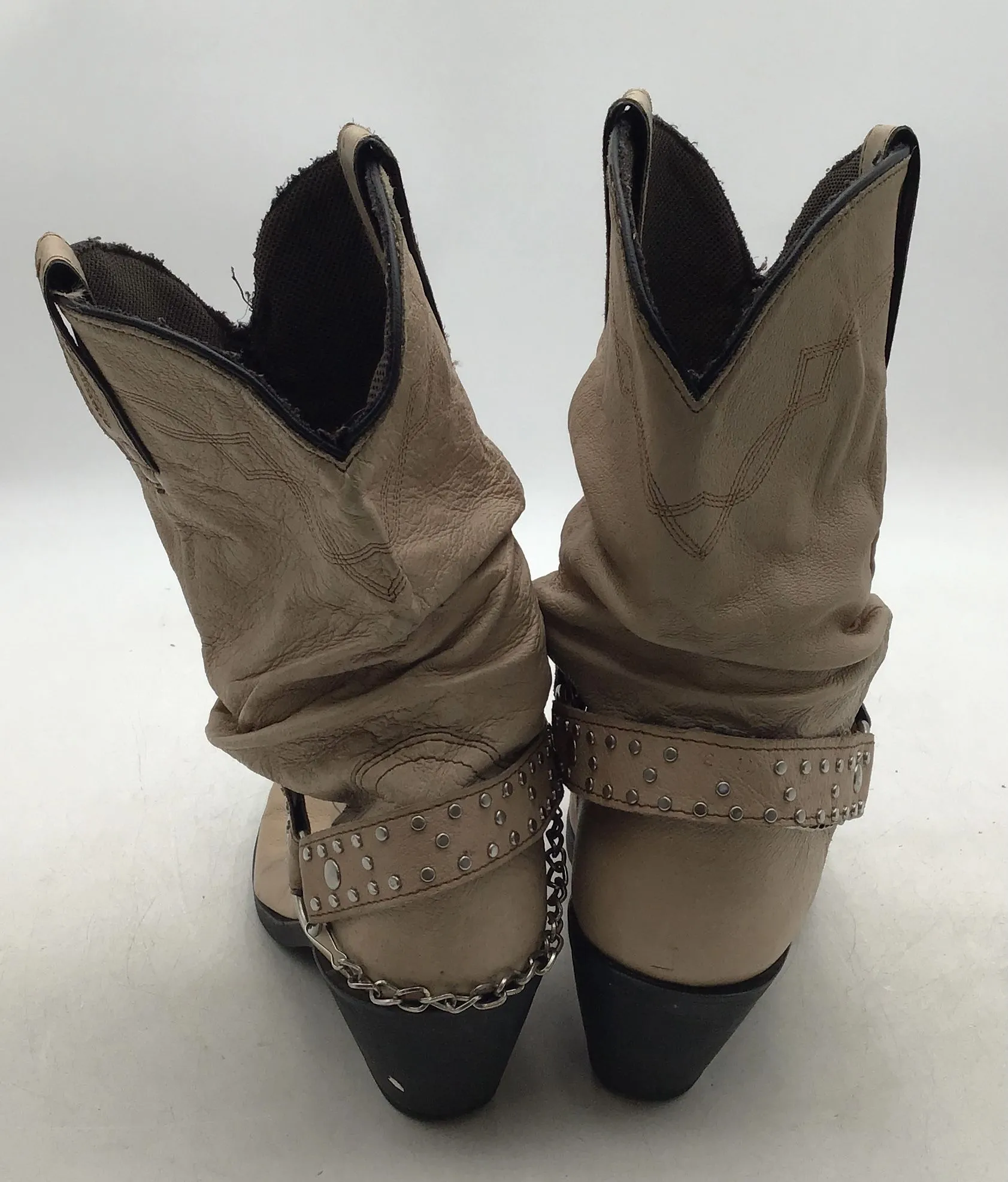 Shyanne Women's Tanya SH1131A Tan Slouchy Harness Western Boots - Size 9
