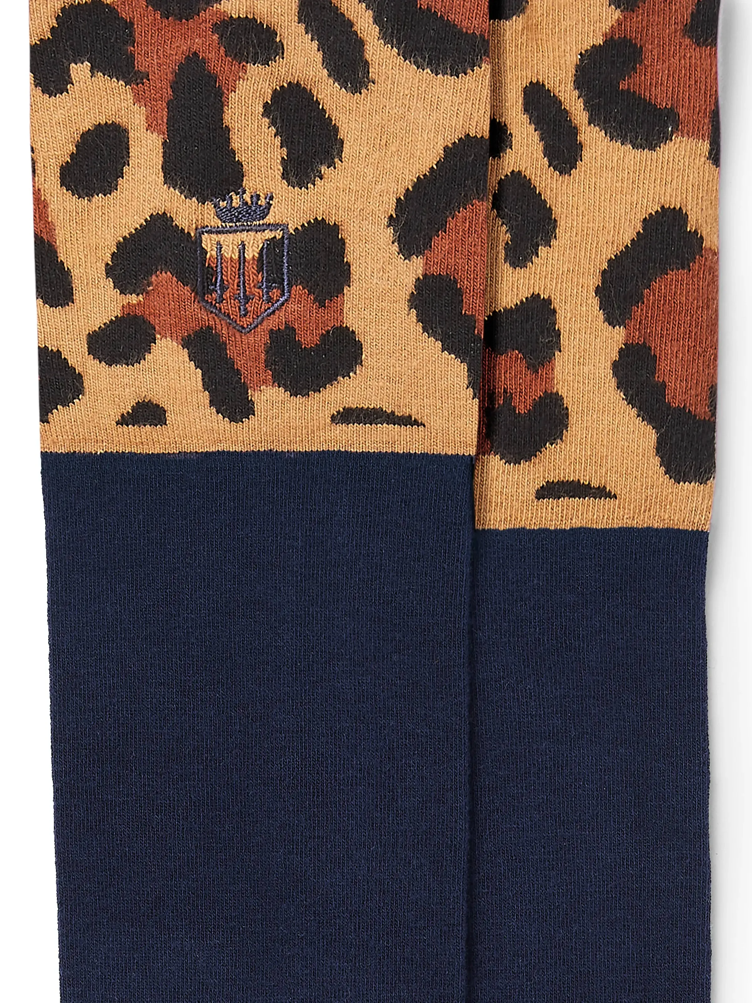 Signature Women's Knee High Socks - Navy & Leopard