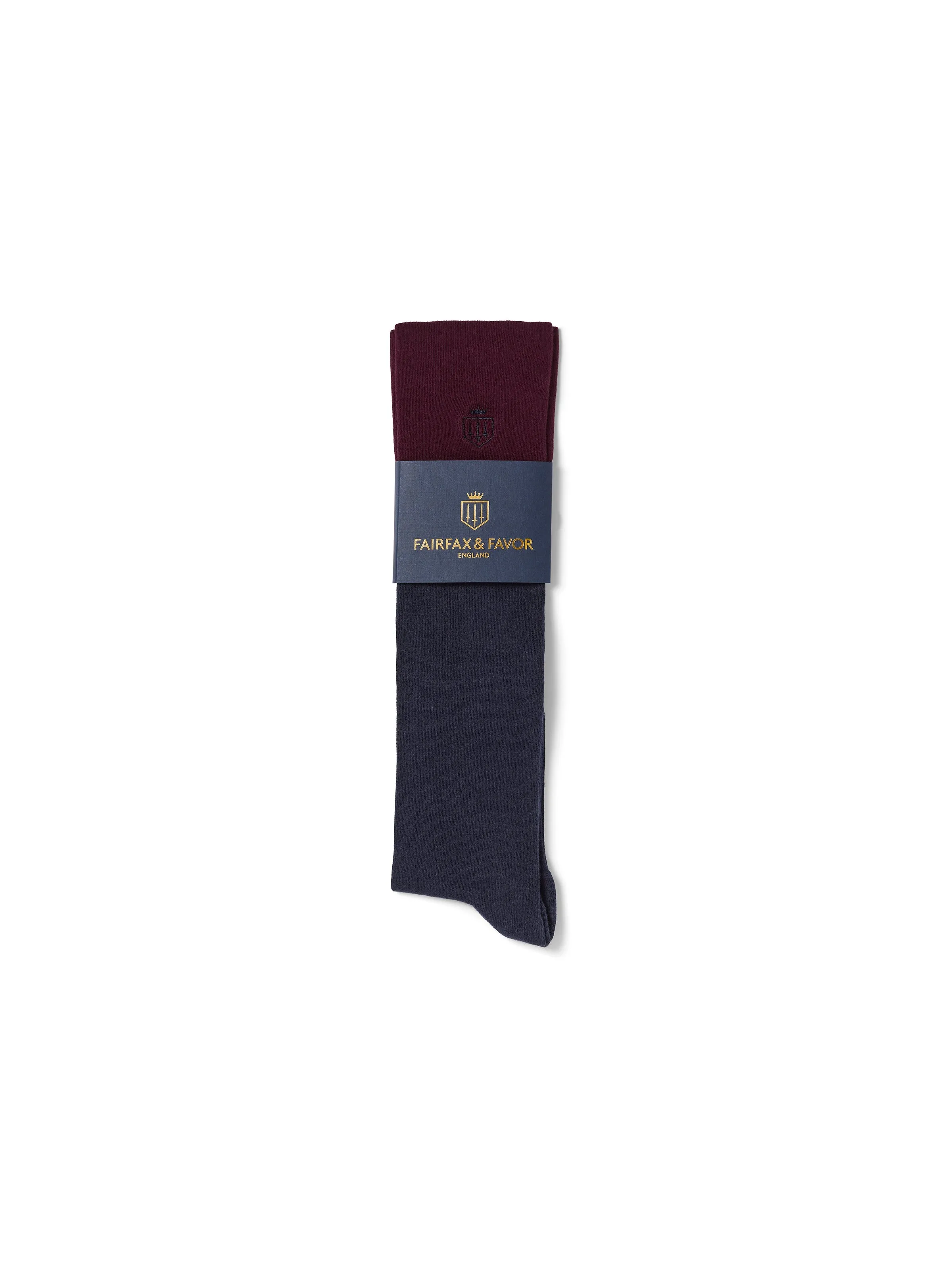 Signature Women's Knee High Socks - Navy & Plum