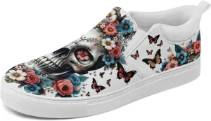 Skull Canvas Slip on Shoes Fashion Sneakers Loafers Casual Walking Shoes for Men Women