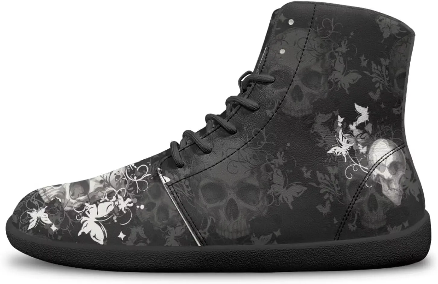Skull High Top Basketball Barefoot Shoes for Men Women Casual Walking Work Shoes Running Sneakers