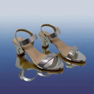 Sleek Silver Block Heels
