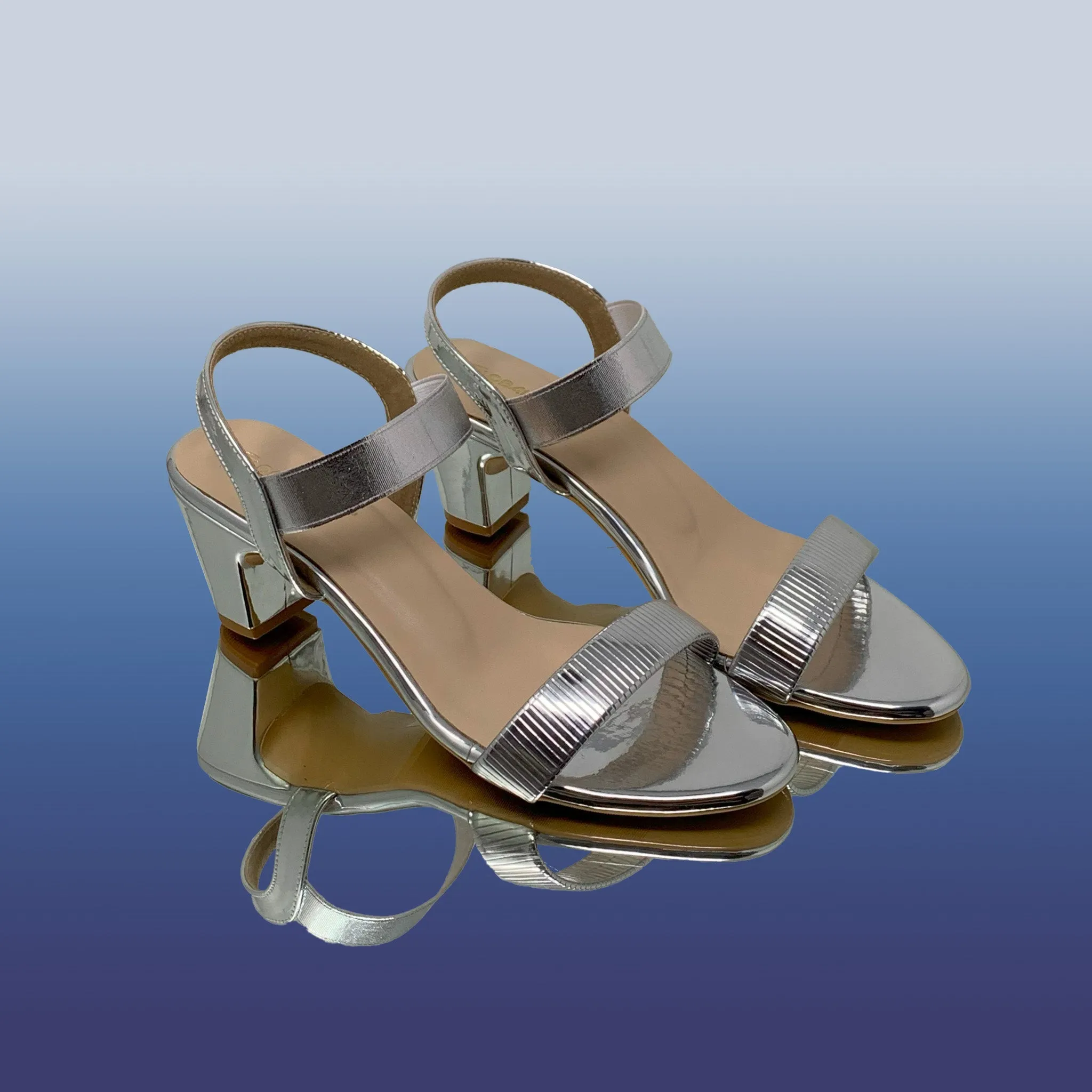 Sleek Silver Block Heels