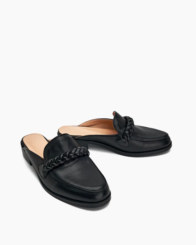 Slip On Backless Braided Comfortable Mules
