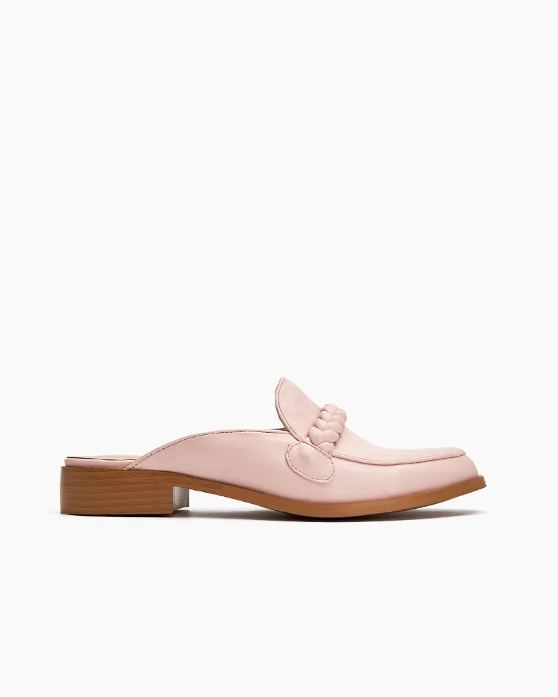 Slip On Backless Braided Comfortable Mules