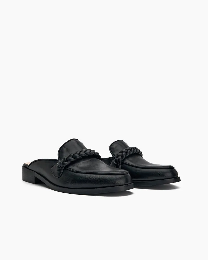 Slip On Backless Braided Comfortable Mules